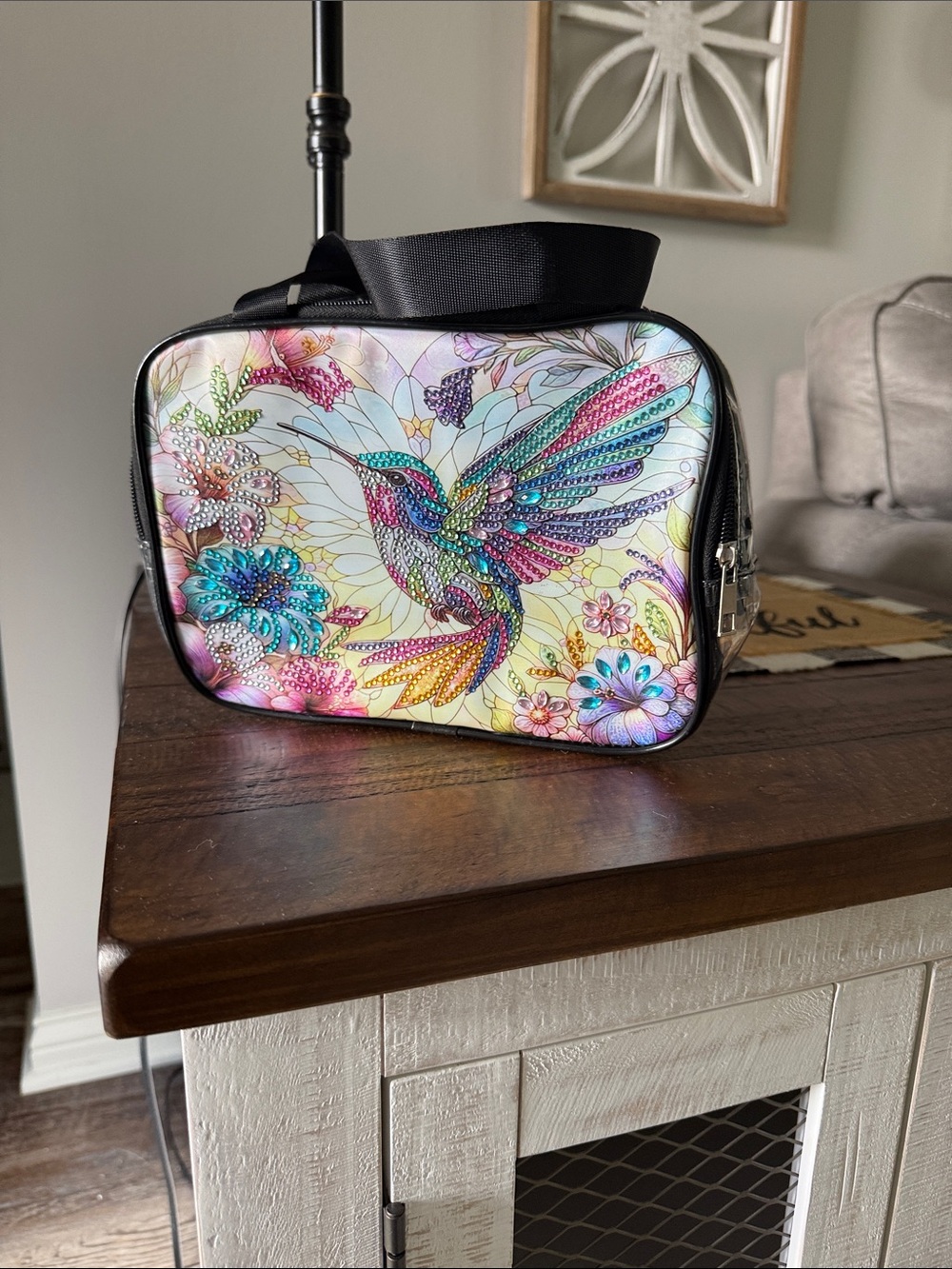 Colorful Hummingbird Crossbody Bag